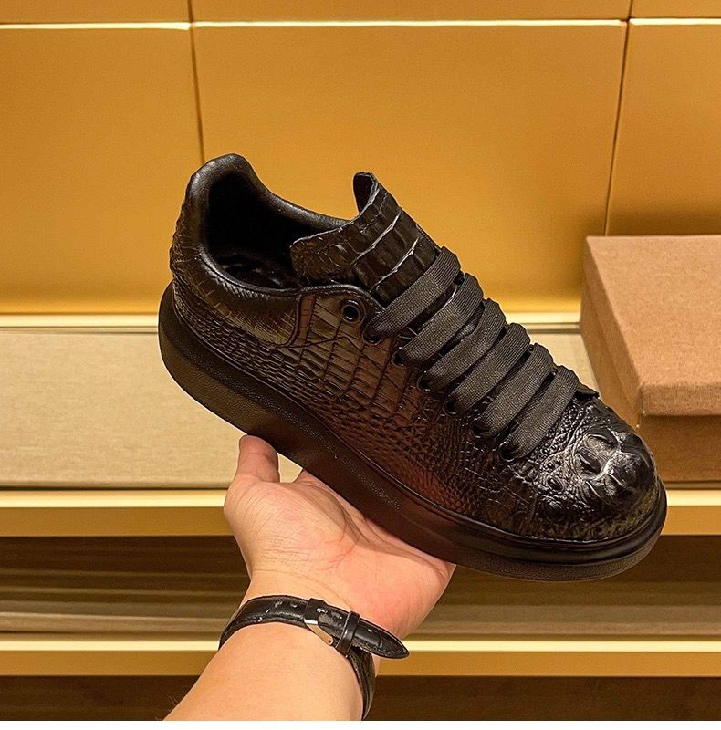 Men'S Shoes Temu - 2025 여름 악어 무늬 블랙 남성