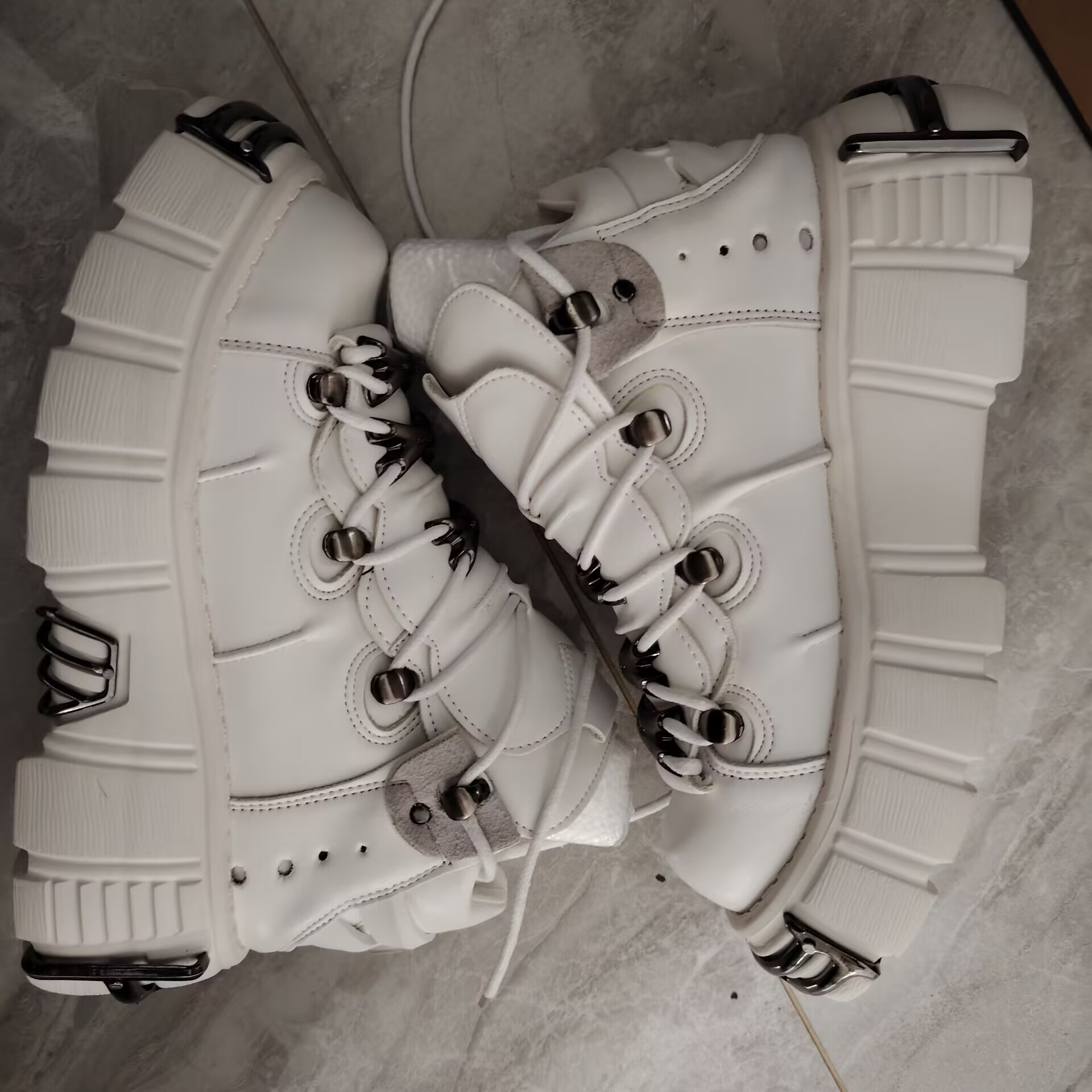 Men'S Shoes Temu - 2026 여성 고스 가죽 헤비메탈 머핀