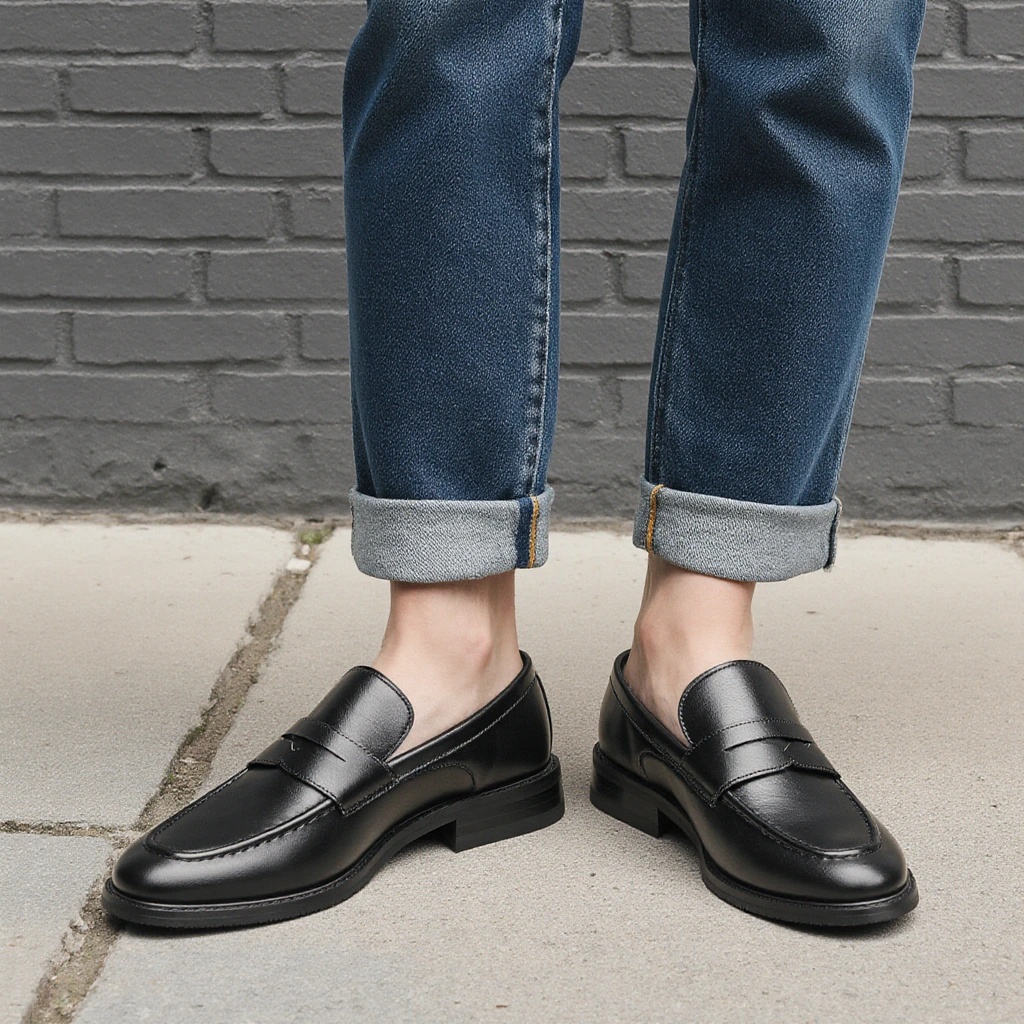 남성용 블랙 페니 로퍼 클래식 비즈니스 드레스 슈즈 슬 - Men'S Shoes Temu 리뷰 및 가격