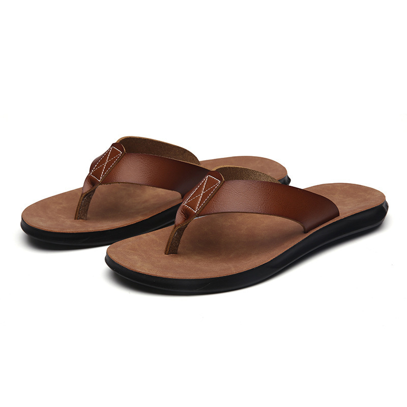 38-47 남성용 새 이탈리아 가죽 플립플롭 캐주얼 쿨 - Men'S Shoes Temu 리뷰 및 가격