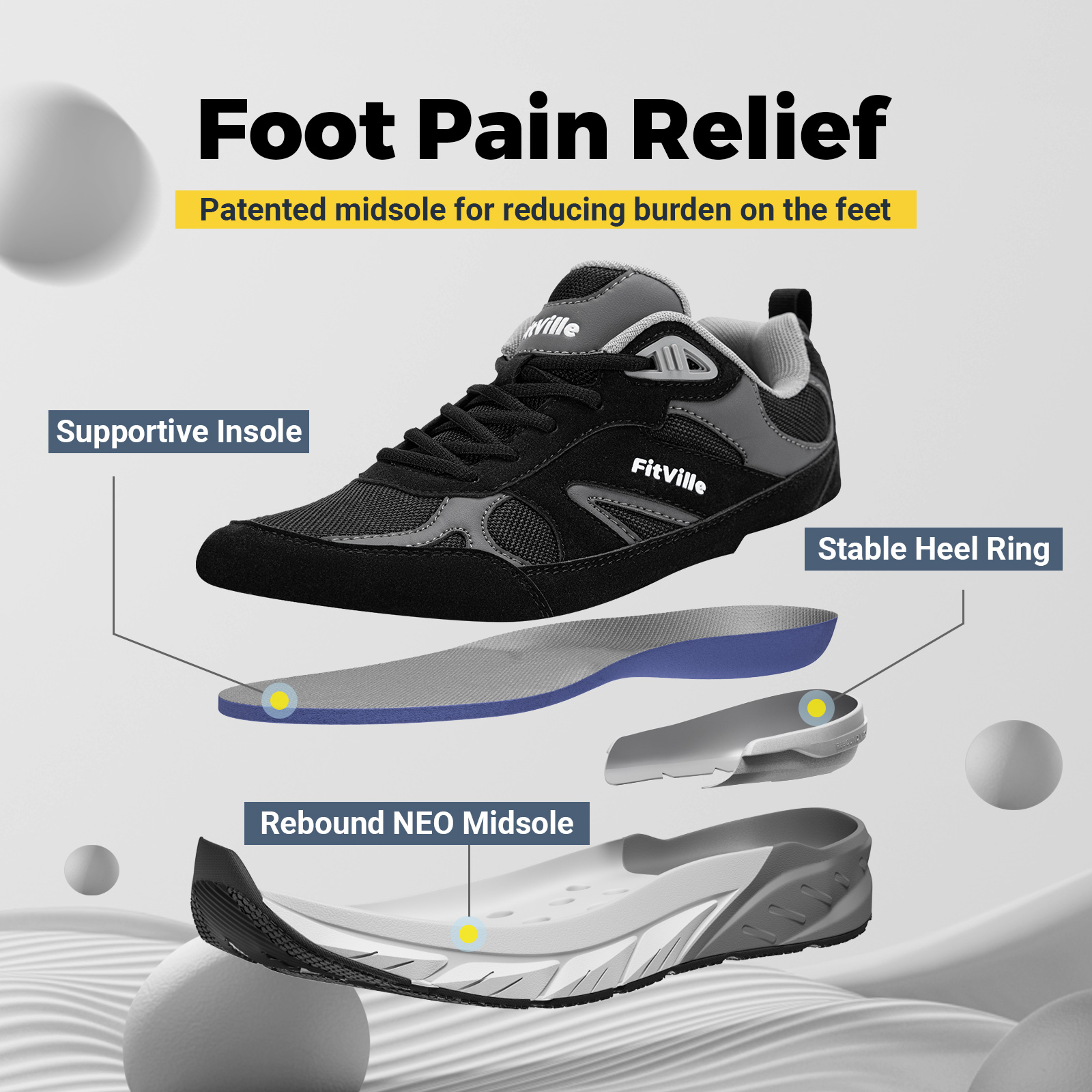 핏빌 워킹화 와이드 남성 캐주얼 스니커즈 통기성 스포츠 - Men'S Shoes For Plantar Fasciitis 리뷰 및 가격