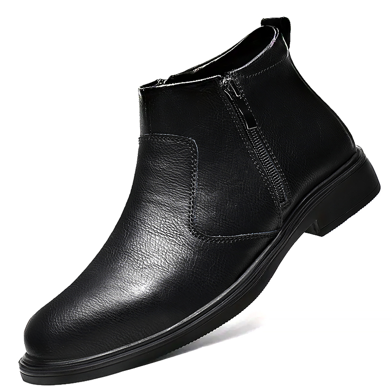 남성용 가을 겨울 신상 하이탑 가죽 신발, 지퍼가 달린 - Men'S Shoes Temu 리뷰 및 가격