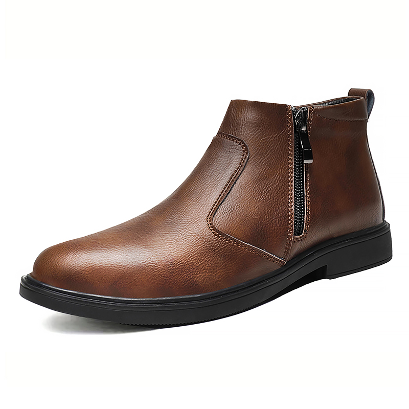 남성용 가을 겨울 신상 하이탑 가죽 신발, 지퍼가 달린 - Men'S Shoes Temu 리뷰 및 가격