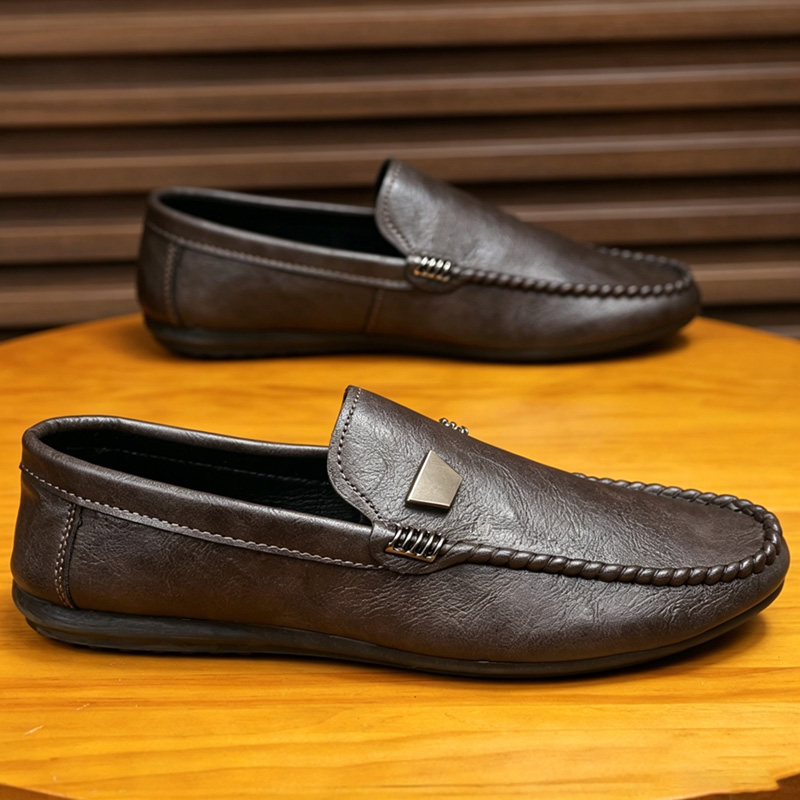 영국 스타일 남성 가죽 신발 미니멀리스트 슬립온 캐주얼 - Men'S Shoes Temu 리뷰 및 가격