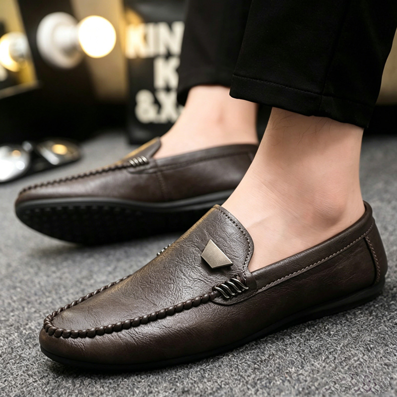 영국 스타일 남성 가죽 신발 미니멀리스트 슬립온 캐주얼 - Men'S Shoes Temu 리뷰 및 가격