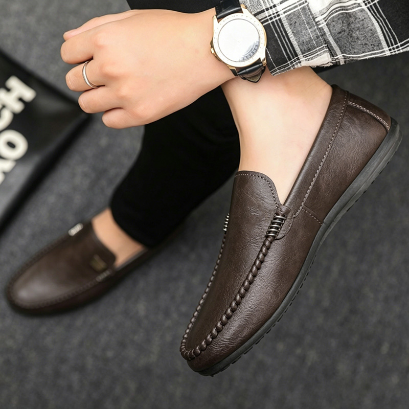영국 스타일 남성 가죽 신발 미니멀리스트 슬립온 캐주얼 - Men'S Shoes Temu 리뷰 및 가격