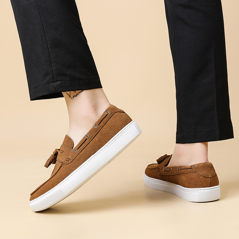클래식 남성 스웨이드 가죽 태슬 로퍼 플랫 바닥 캐주얼 - Men'S Shoes Temu 리뷰 및 가격