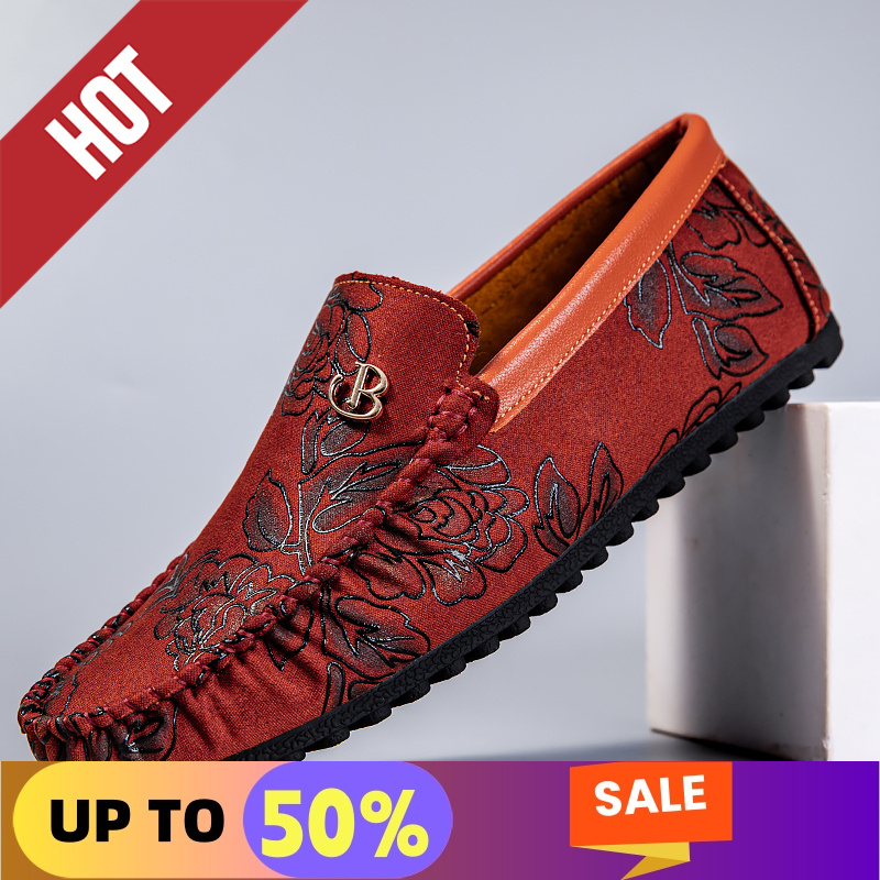 레저 가죽 로퍼 남성 디자인 모카신 플라워 슬립온 소프 - Men'S Shoes Temu 리뷰 및 가격